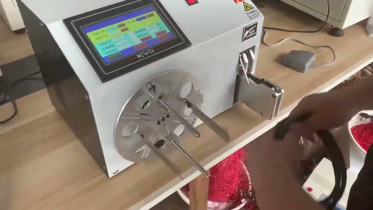 2 in 1 Hot Coil Winding Machine LY 40 80 18 45 5 30 Wire Binding 100 200mm Cable Winder Touch Screen