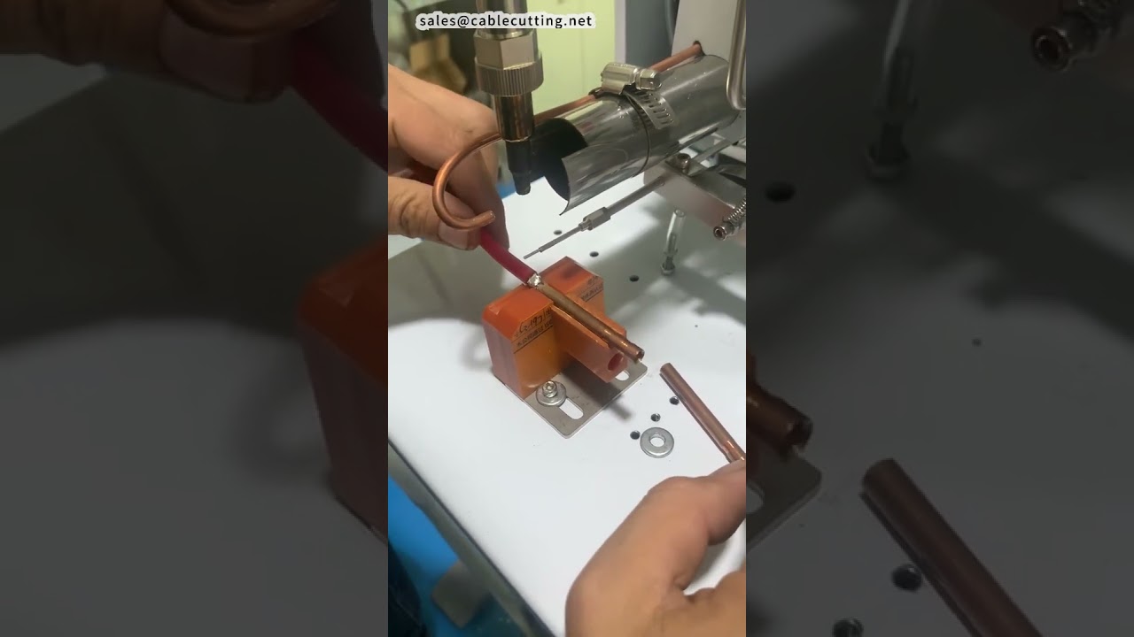 Ημιαυτόματη Μηχανή Συγκόλλησης για Σύρμα Σιλικόνης 8AWG σε Χάλκινο Σωλήνα #factory #machine