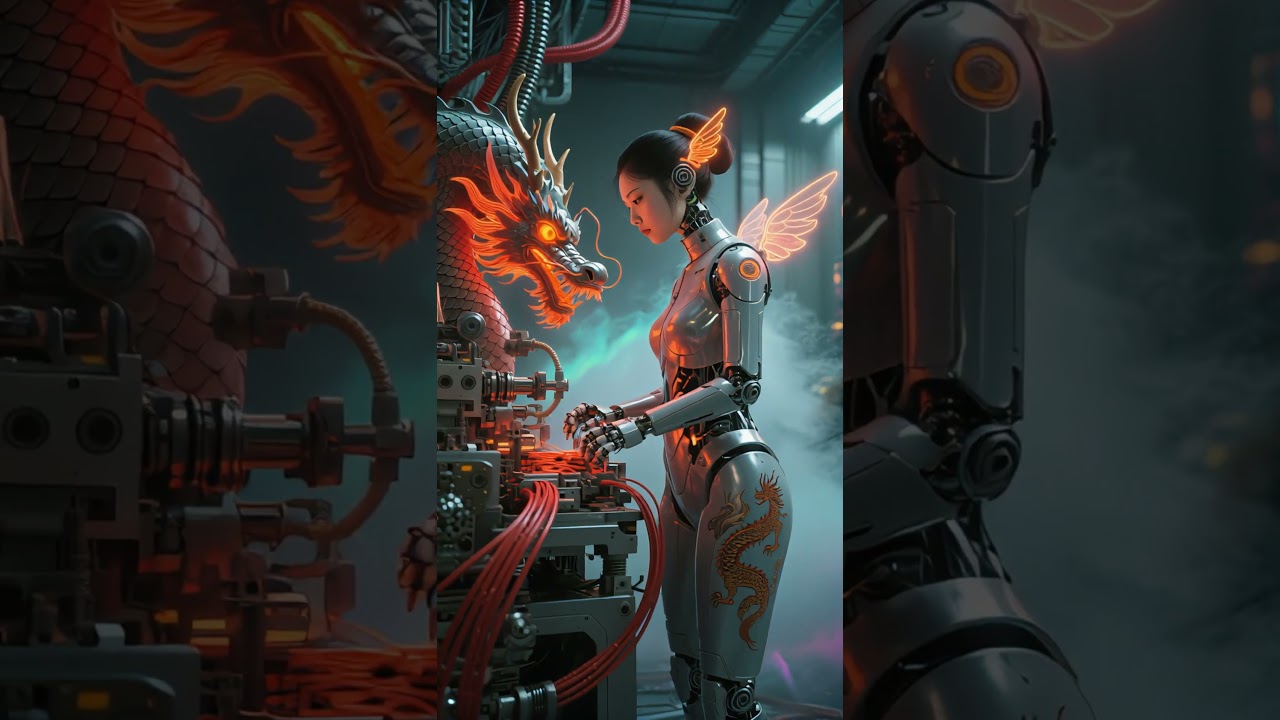 In the future, all work will be completed by female robots. #cable #machine #factory