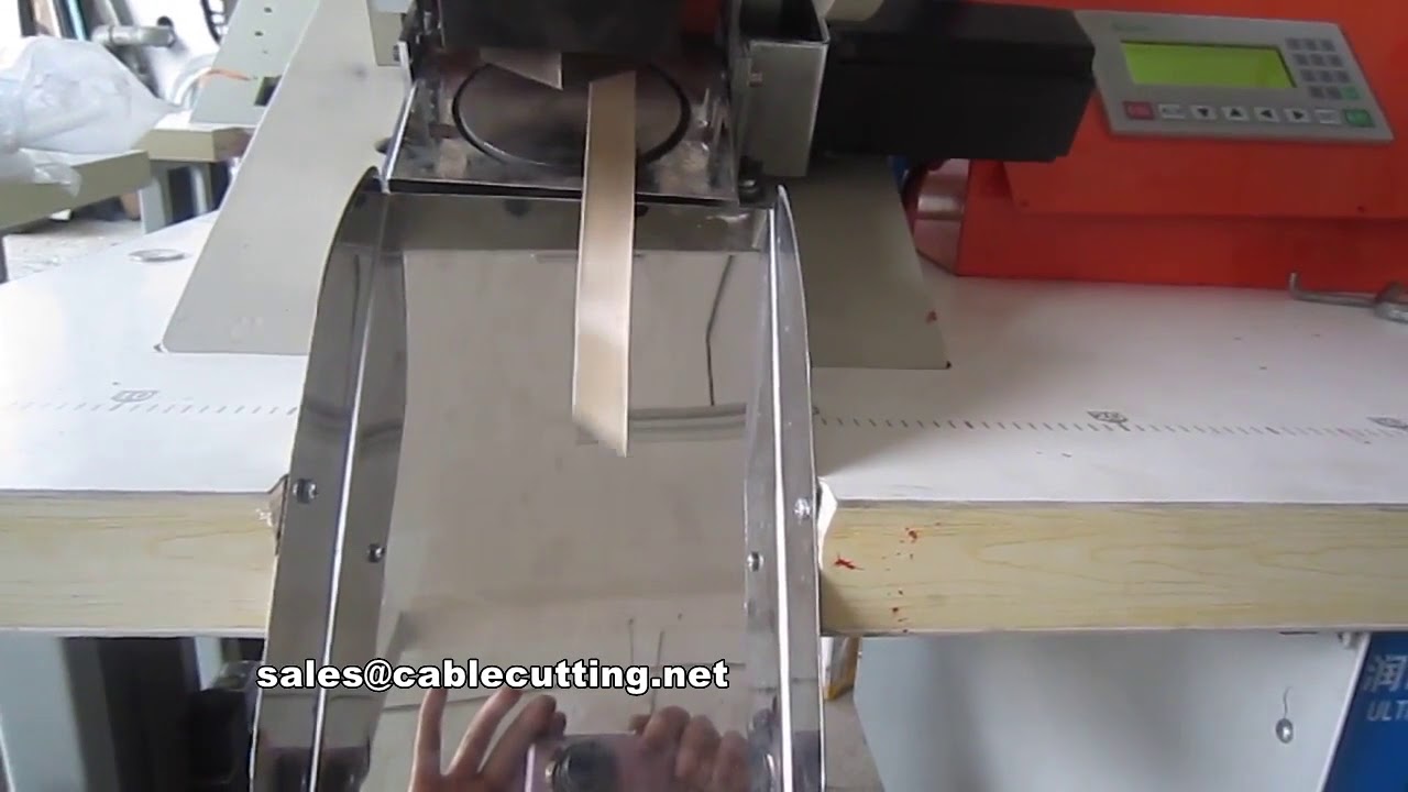 Ultrasonic cutting machine, different shapes satin ribbon, polyester ribbonbevel angle 45 degree